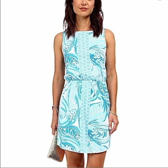 Lilly Pulitzer Windward Dress Resort White & Blue Sea Ruffles Engineer Dress - Picture 7 of 7